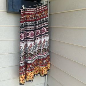 Christian Siriano Women's Maxi Printed Skirt with Tassel, Size Small